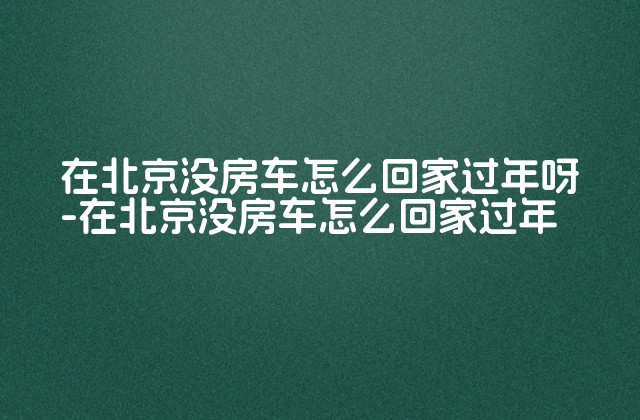 在北京没房车怎么回家过年呀-在北京没房车怎么回家过年-第1张